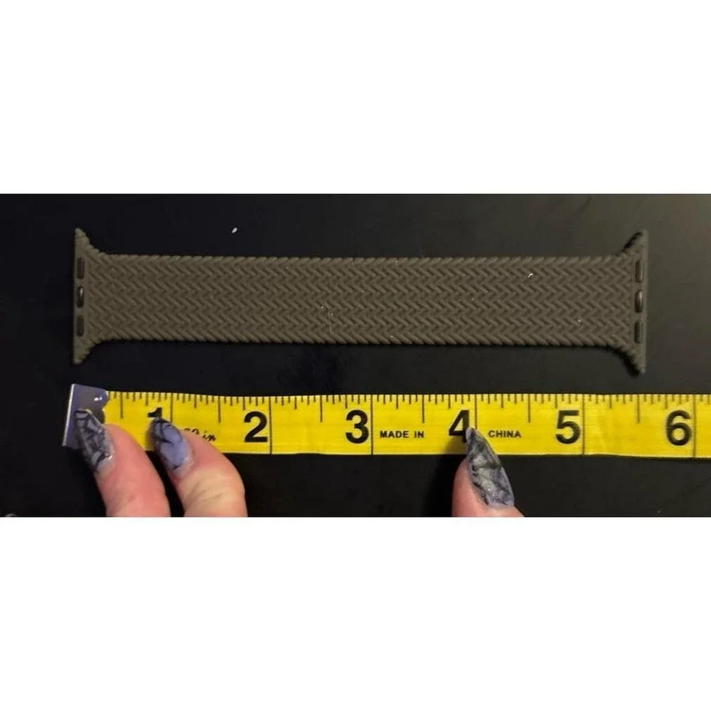 NEW Brown Woven Solo Loop Silicone Stretch Band for Apple Watch 42/44/45mm, 5.5